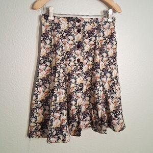 Vintage Brooks Fashions Floral Button Down Mini Skirt Juniors Medium